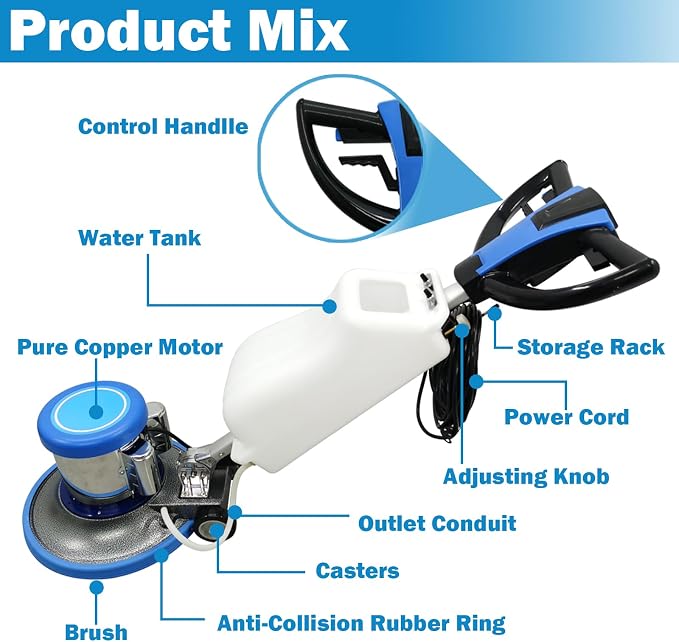 TECHTONGDA Floor Polisher Commercial Floor Buffer Scrubber Buffer Polisher - Image 7