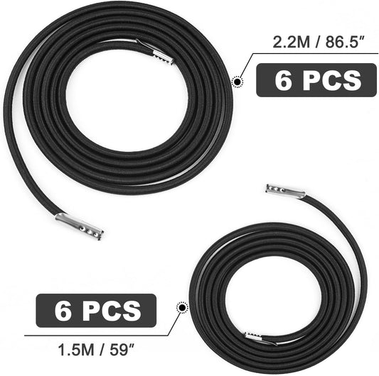 12 Cords Zero Gravity Chair Replacement Cord, Antigravity Chair Replacement,Universal Repair Cord Kit for Repairing Zero Gravity Chair(Black)