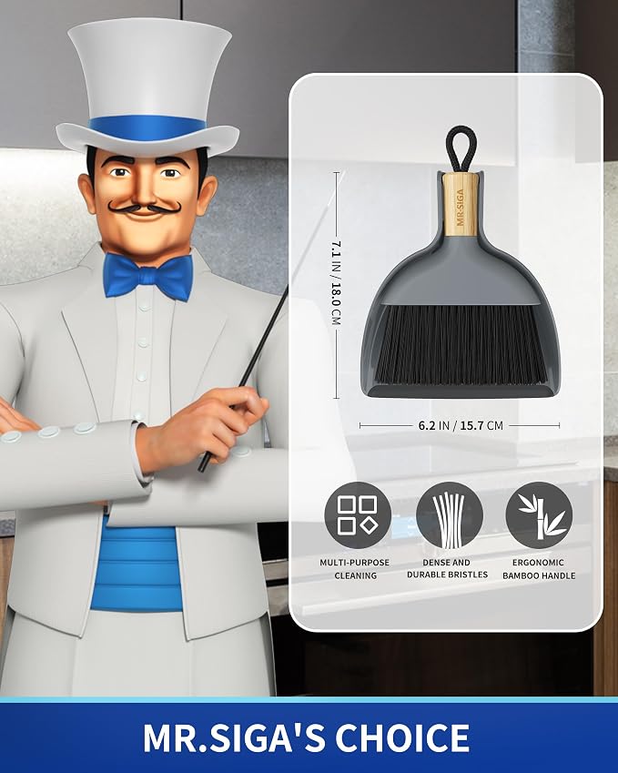 MR.SIGA Mini Dustpan and Brush Set, Portable Cleaning Brush and Dustpan Combo - Image 2