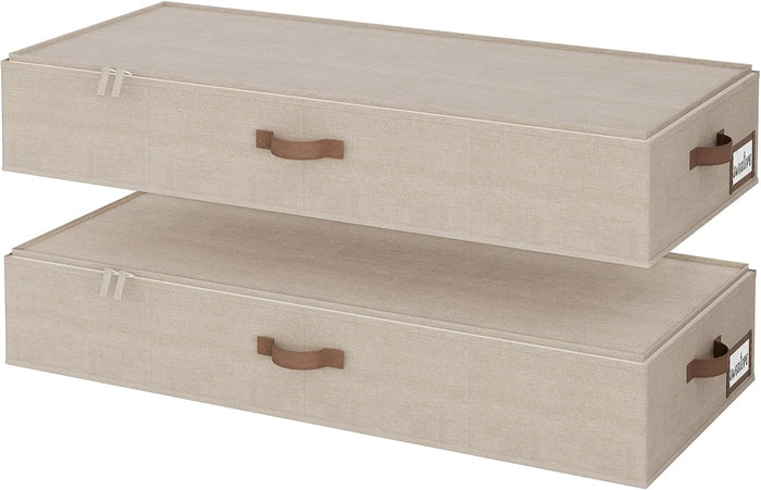 StorageWorks 7 Inch Low Profile Under Bed Clothes Storage Bins with Lids