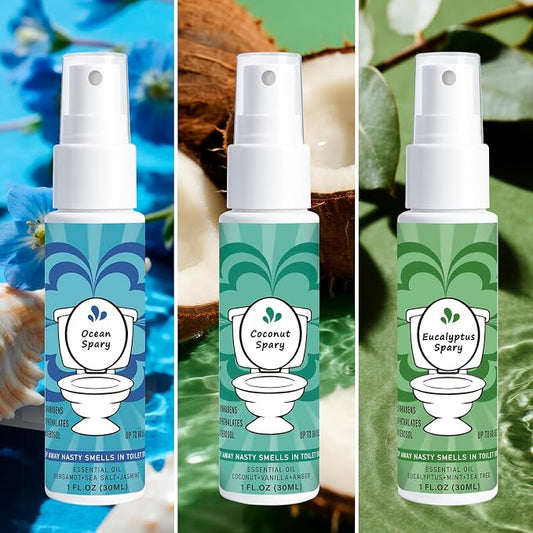 Toilet Spray for Poop 3 Pack, Travel Size Variety, Bathroom Odor Eliminator - Image 2