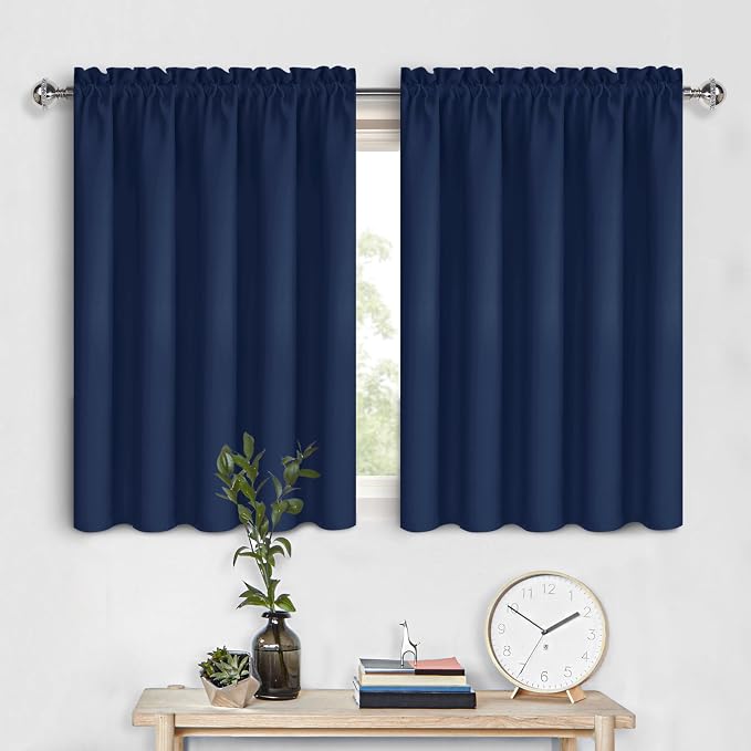 DWCN Short Curtains for Bathroom Windows 36 inches Length 2 Panels Set by DWCN