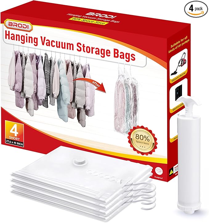 Hanging Vacuum Storage Bags For Clothes by BRODI