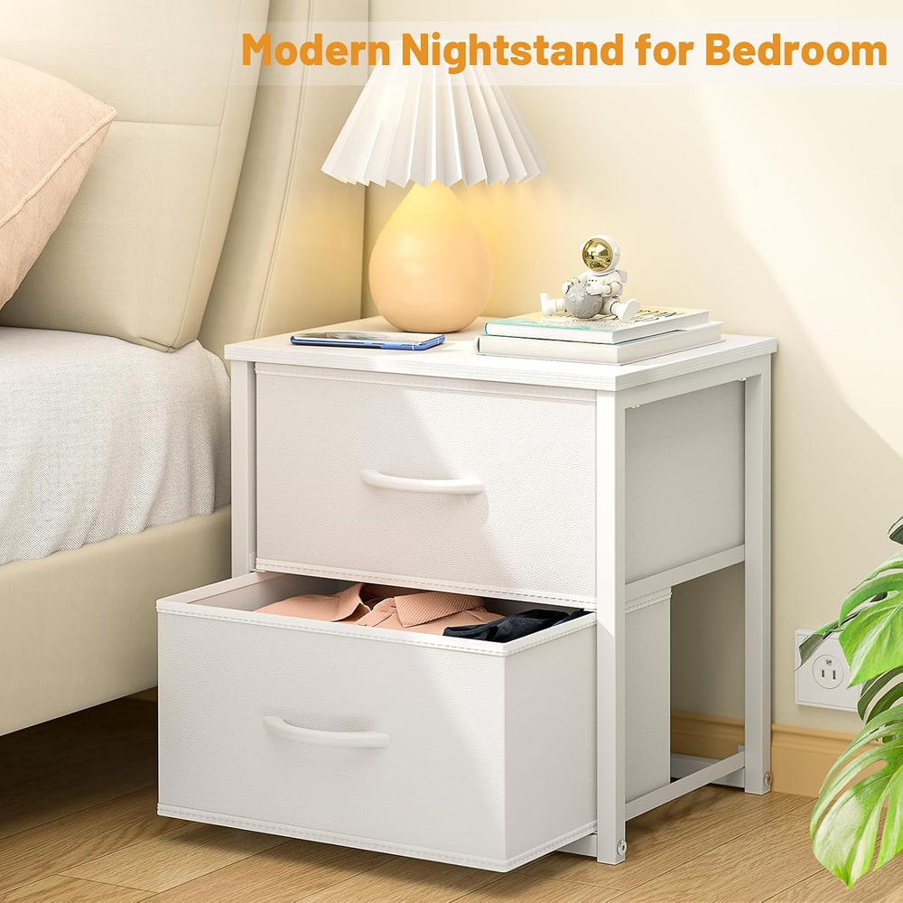 DAOUTIME 2-Pack Stackable Storage Drawers (4 Drawers Total), White Closet Org...