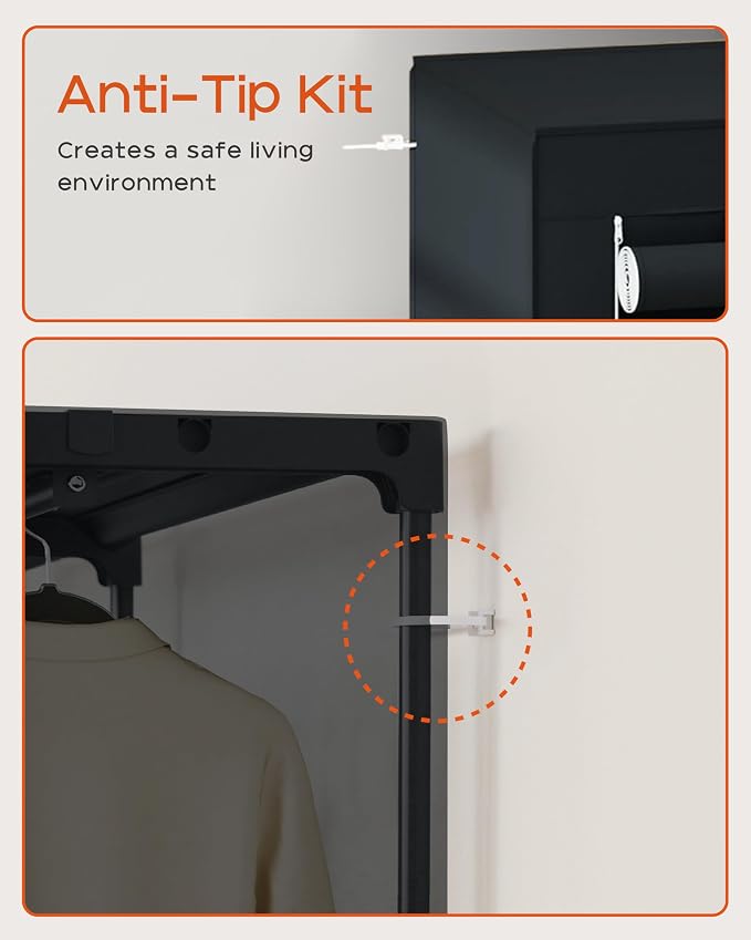 Portable Closet, 54.3 Inch Large Capacity Wardrobe Closet - Image 8
