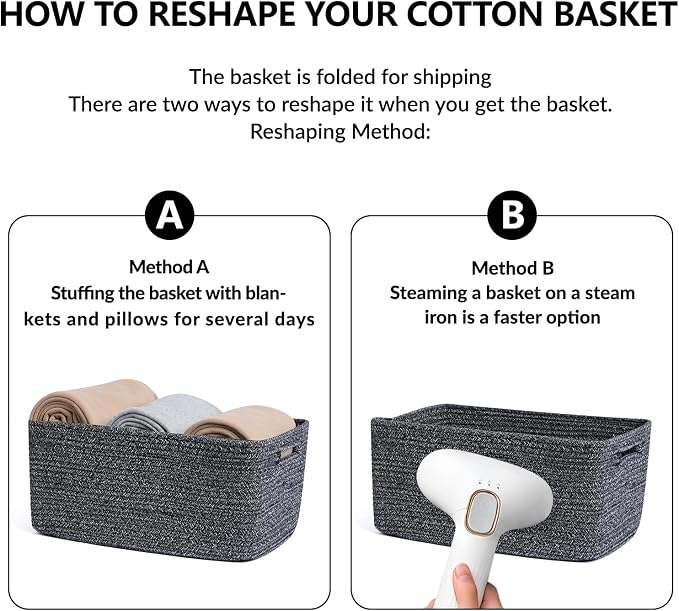 Large Storage Baskets for Shelves, Closet Organizers Bins for Clothes Blanket - Image 7