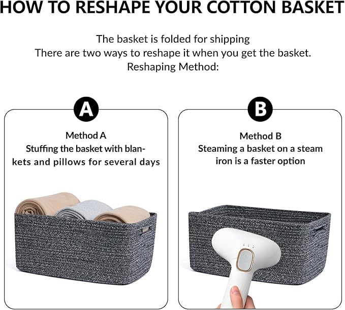 Large Storage Baskets for Shelves, Closet Organizers Bins for Clothes Blanket - Image 7