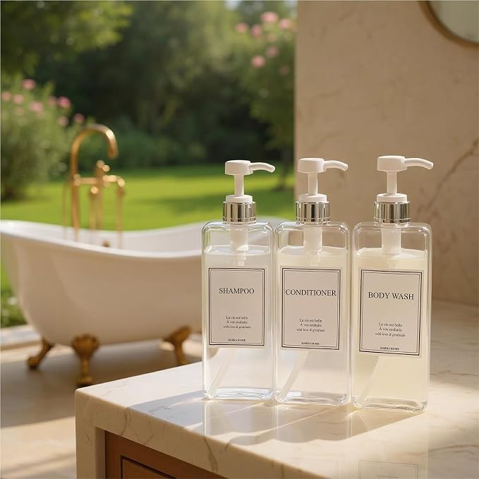 Modern Design Large 27 oz Shampoo and Conditioner Dispensers - Image 8