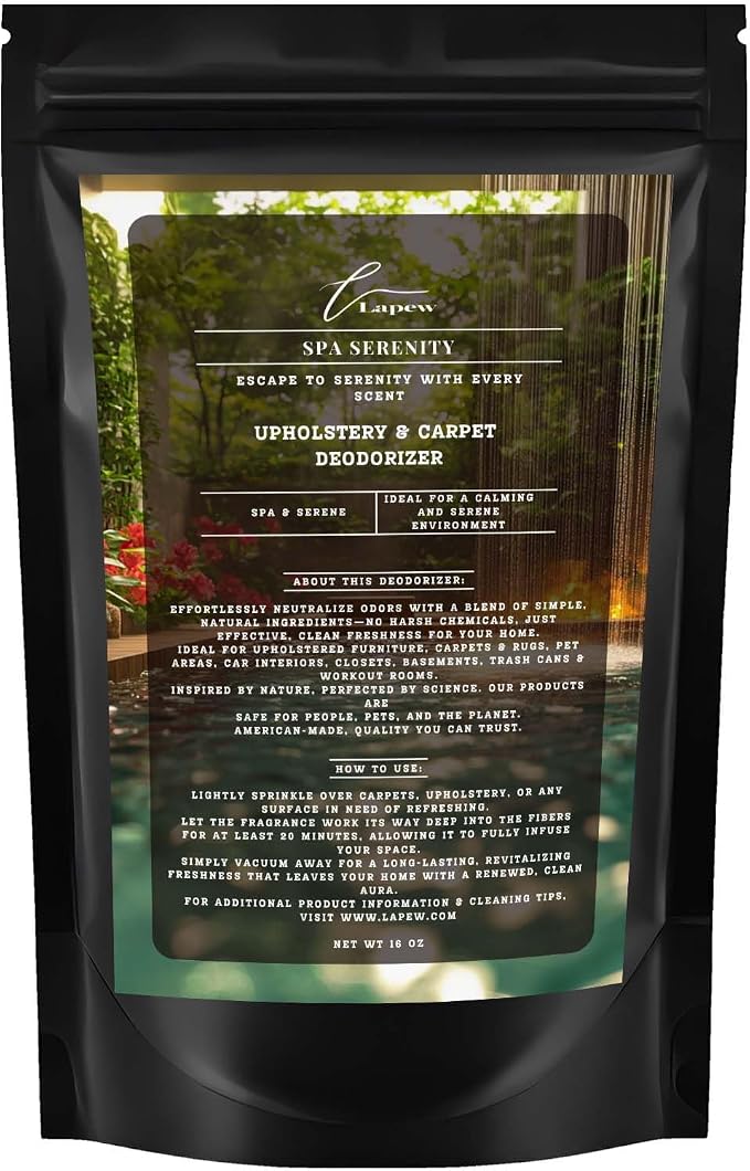 Spa Serenity Carpet Freshener Powder 16 oz | Powerful Odor Eliminator by Lapew