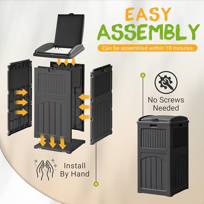 YESHOMY 4 Pack Outdoor Trash Can - Image 4