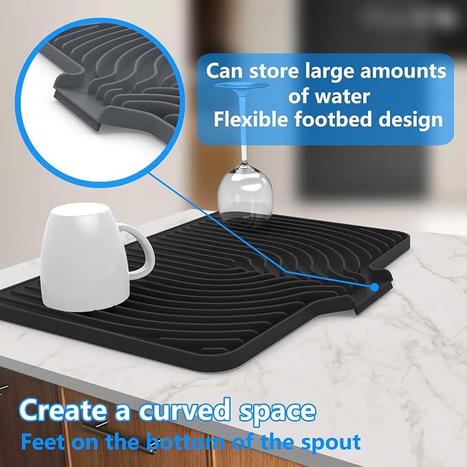 Dish Drying Matt for Kitchen Counter, Kitchen Dry Mats for Dishes Drying Pad - Image 4