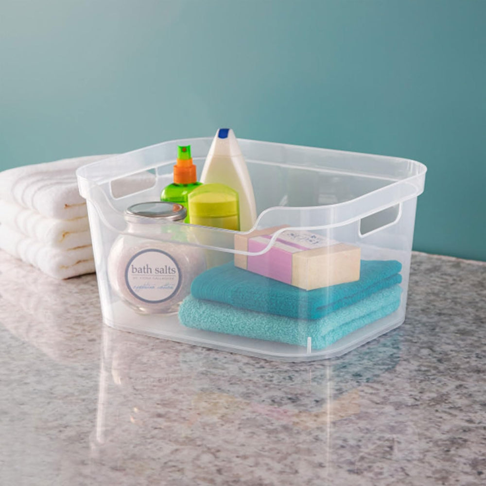 Sterilite Large Open Bin, Clear Plastic Organizing Container, 24-Pack