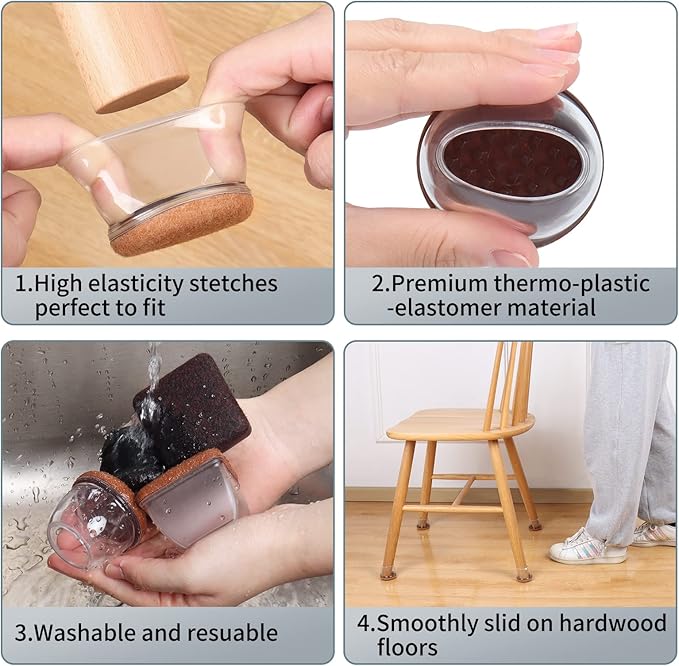 Ezprotekt 24 Pcs Extra Large Chair Leg Protectors - Image 6