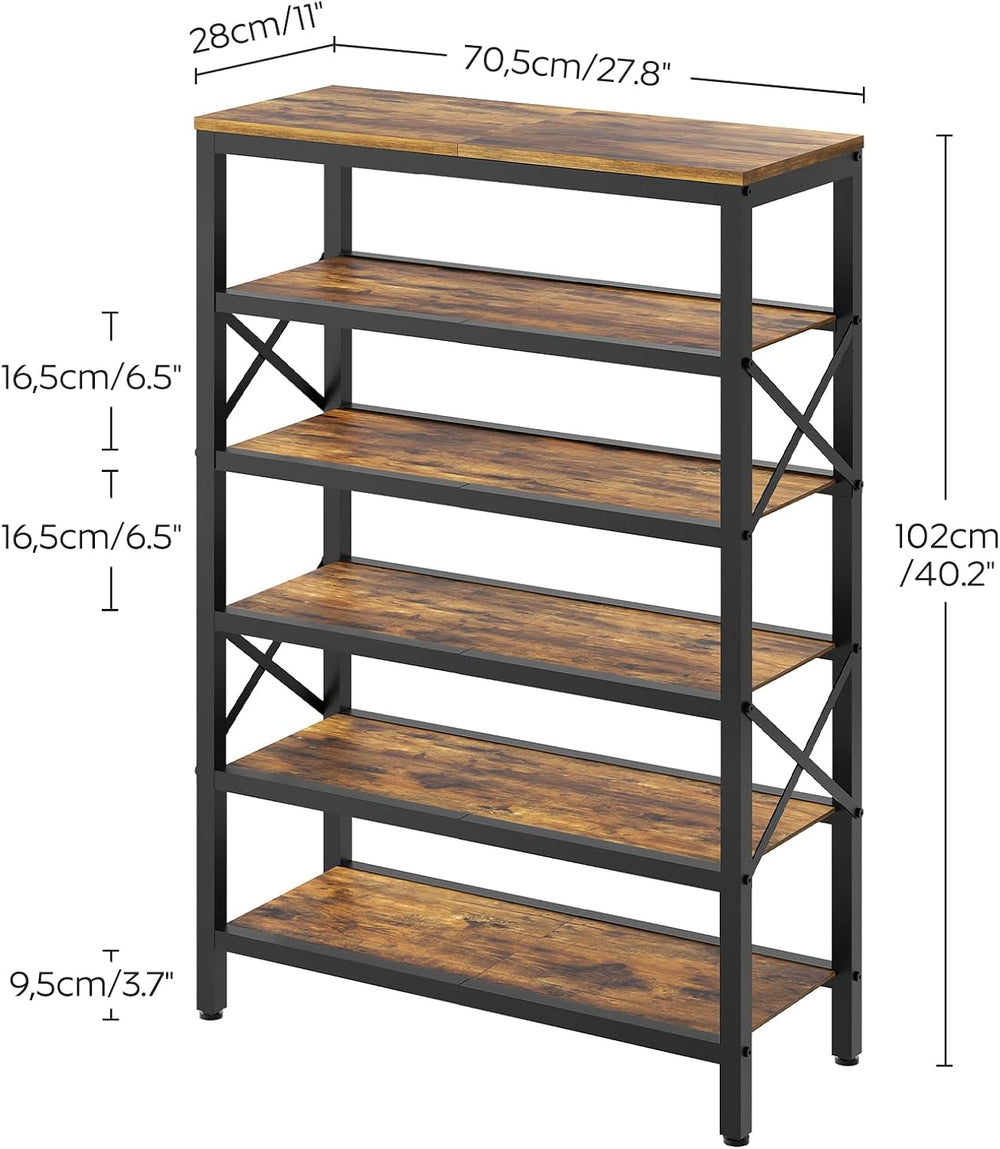 YATINEY 6-Tier Tall Shoe Rack Organizer, Wooden Shoe Storage for Closet Holds...