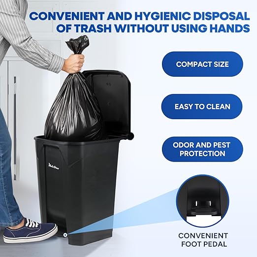 14 Gallon Step-On Trash Can/Container, Hands-Free Disposal - Image 7
