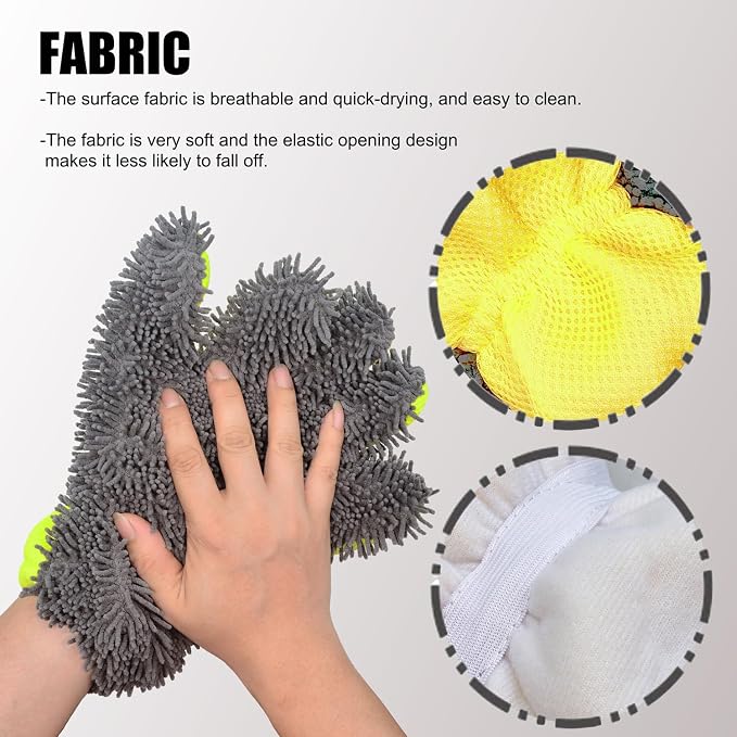 2-Pack Car Wash Mitt, Microfiber Scratch Free Auto Detailing Supplies - Image 4
