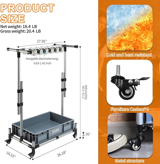 Freestanding Mobile Cleaning Tool Storage Rack, Mop and Broom Holder - Image 7