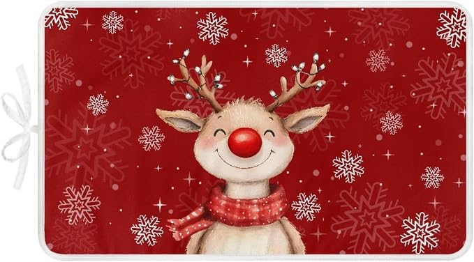 Red Ironing Pad Christmas Ironing Blanket Thick Travel Iron Pad Heat Resistant - Image 2
