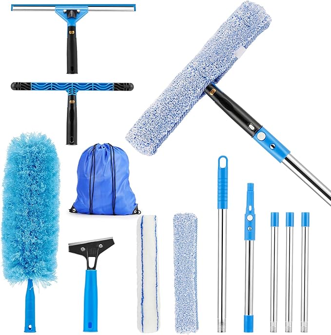 75'' Window Squeegee Cleaner Tool, Professional Window Cleaning Kit by Feeloco