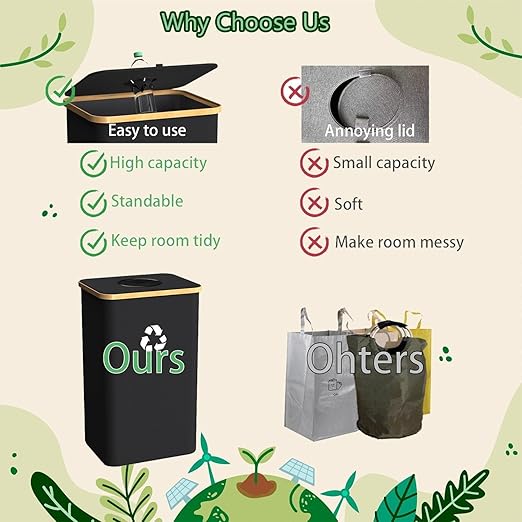 Recycling Bin for Kitchen Indoor Home, Large 100L/ 27 Gallon Recycle Bin - Image 6