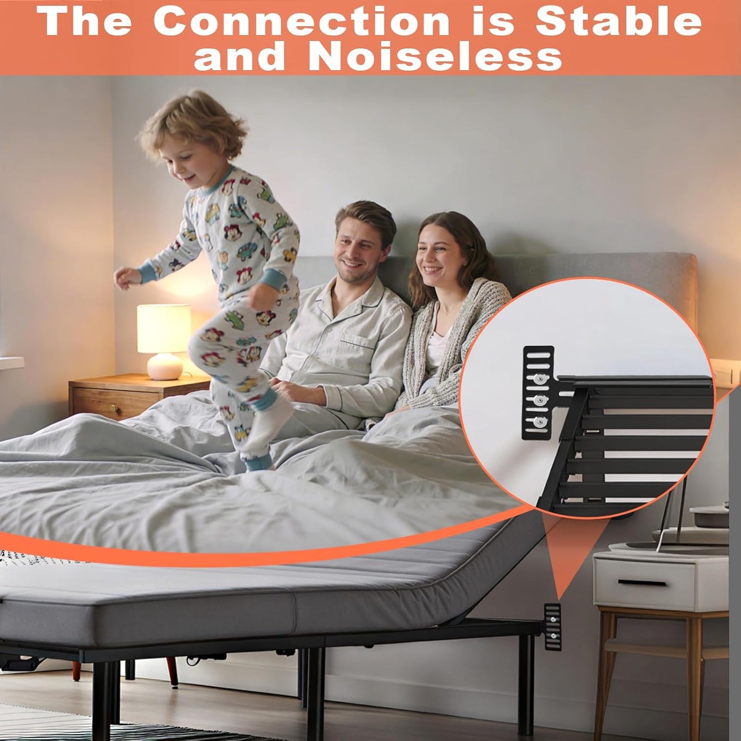 2 Pack Adjustable Headboard Brackets, Universal Headboard Brackets for Metal Bed Frame Adjustable Headboard Attachment Kit with Footboard Extension Fit Twin Full Queen King