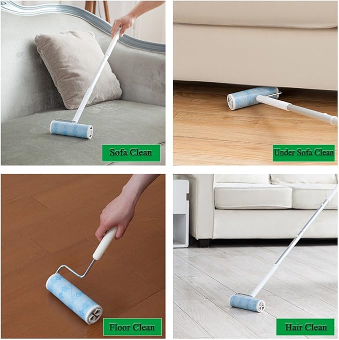 UNIKON 802 Lint Roller Sticky Roller Pet Hair Roller, Long Handle Sticky Mop - Image 2