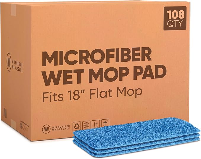 Bulk 18" Microfiber Wet Mop Pads Wholesale by MicrofiberWholesale
