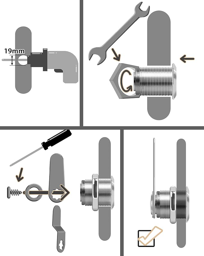 Cabinet Locks, Cylinder Locks, Zinc Alloy Cam Lock - Image 6