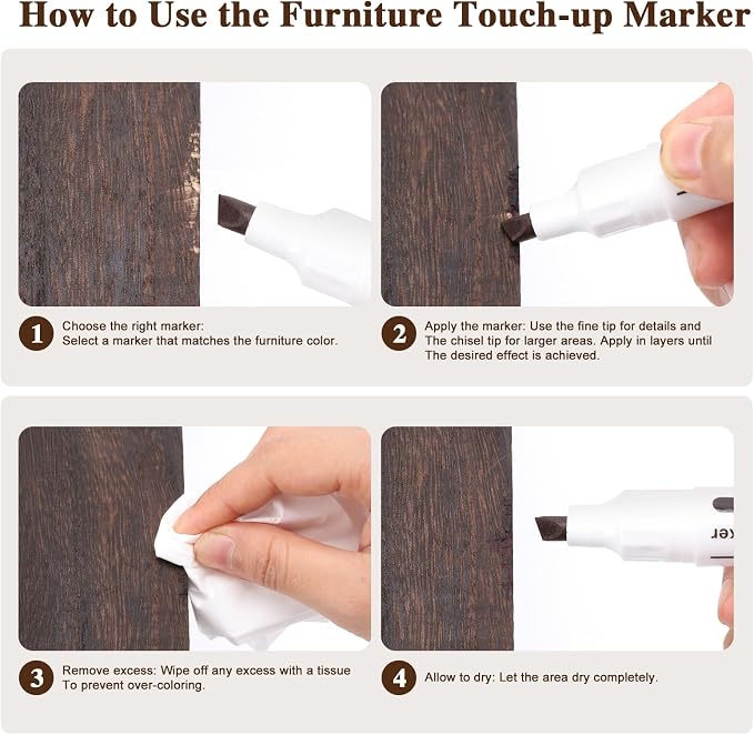 Dual Tip Furniture Markers Touch Up, Upgrade 13 Pcs Wood Markers Furniture - Image 5