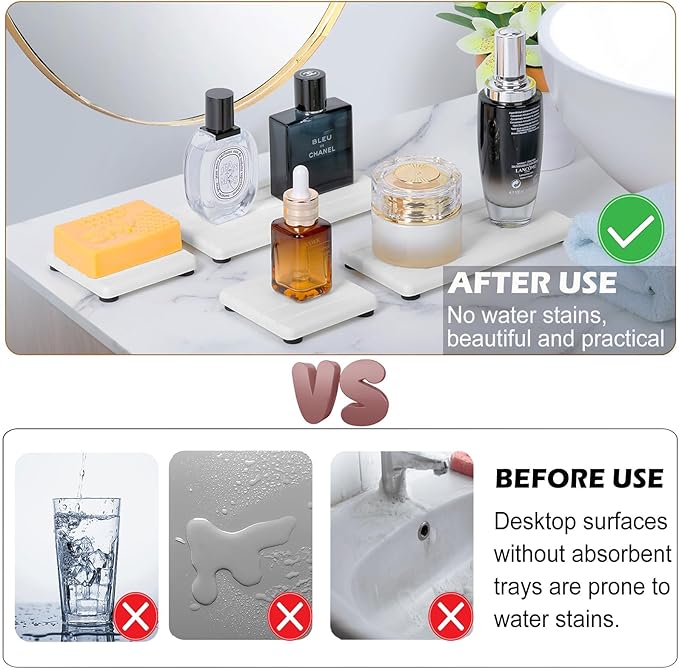 3PCS Stone Drying Tray, Stones Soap Trays, Water Absorbing Stone Tray - Image 3
