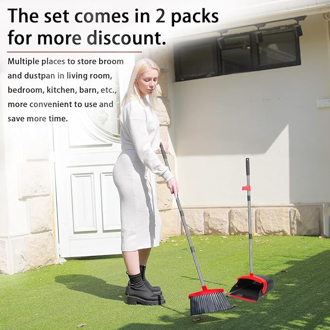 2-Pack is More economical，Broom and Dustpan， - Image 7
