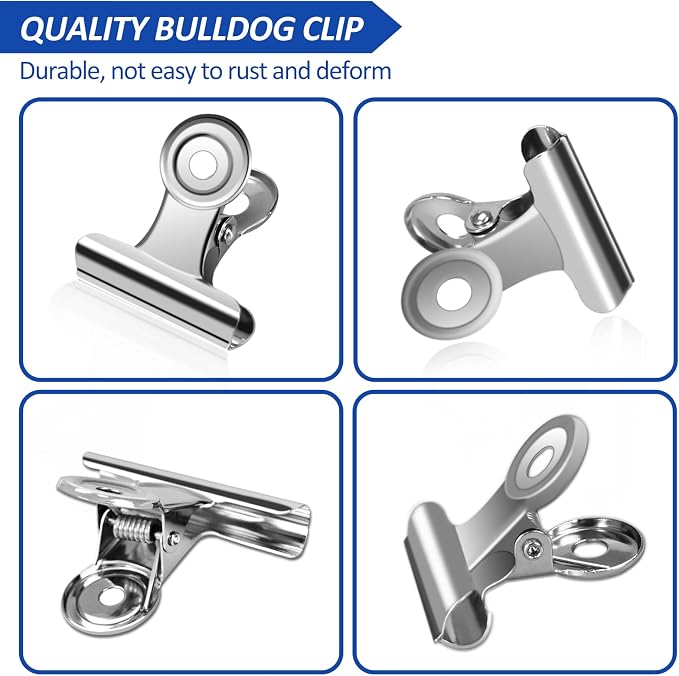 30 Pack Small Bull Clips 0.87 Inch Mini Metal Hinge Clips Binder Paper Hinge - Image 4