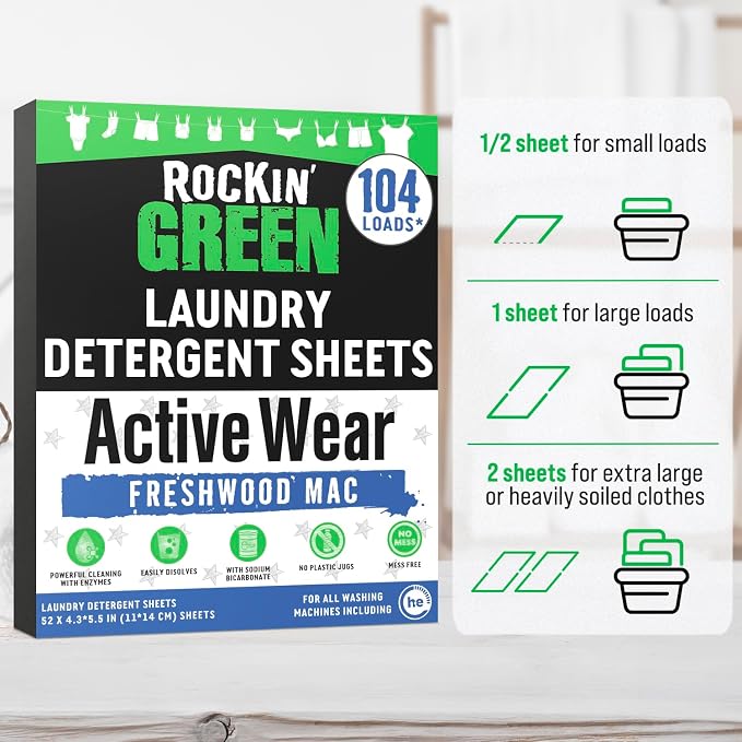 Rockin' Green Active Wear Travel Laundry Detergent Sheets - Image 5