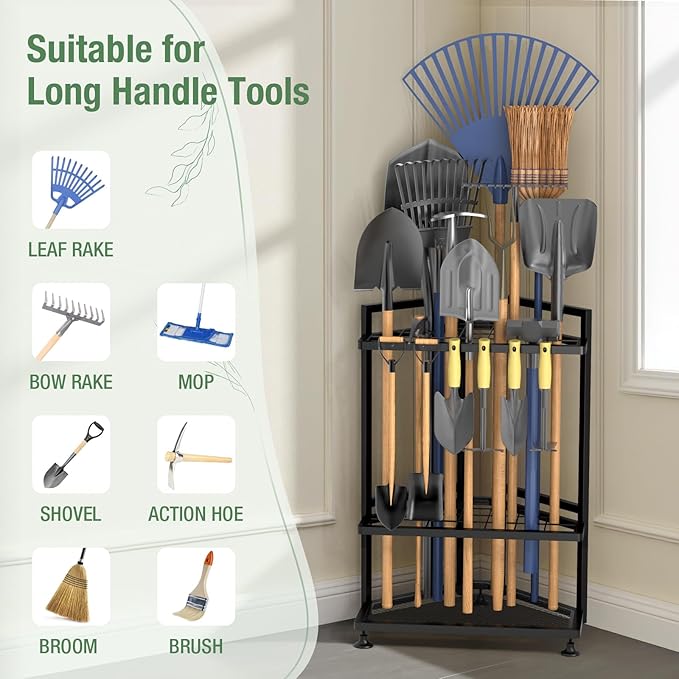 Garden Tool Organizer for Corner, Metal Yard Tool Organizer for Long-Handled - Image 4