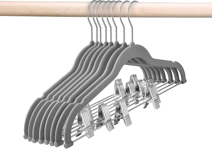 HOUSE DAY Velvet Skirt Hangers 12 Pack, Space Saving Slim Shorts Hanger by HOUSEDAY