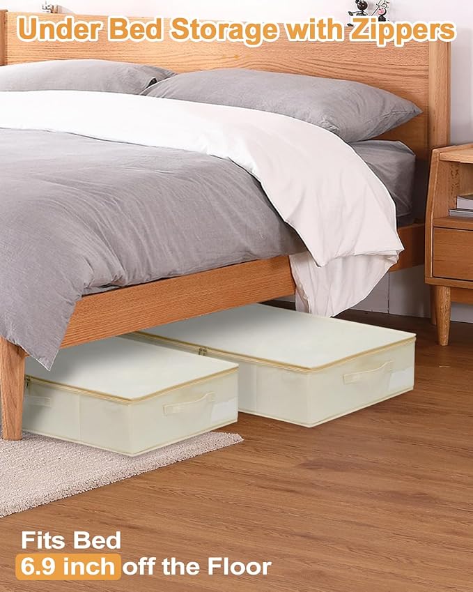 Under Bed Storage, 2 Pack Clothing Storage Bags W/Upgraded Handles, Large - Image 7