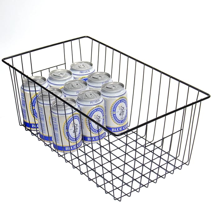 16" L x 12" W Wider Freezer Storage Organizer Baskets Container, Deep Metal - Image 3