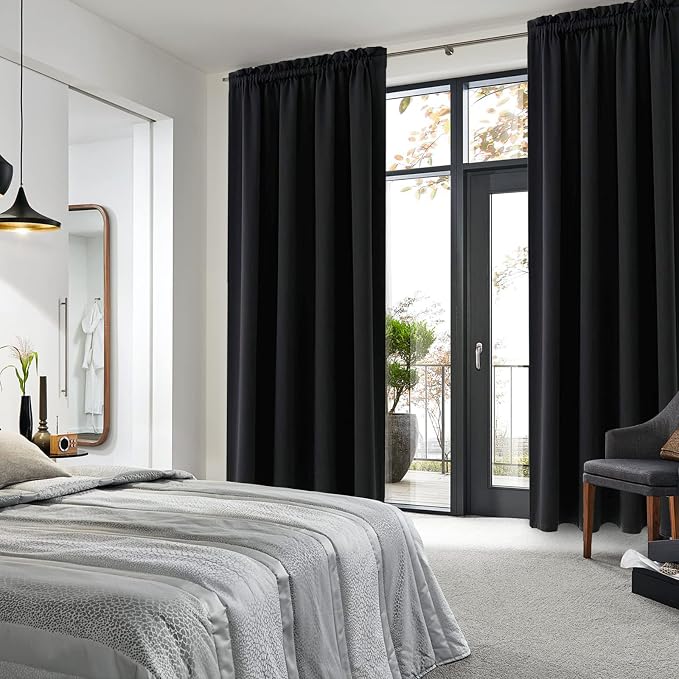 DWCN Black Blackout Curtains for Bedroom, 60 x 84 inches Long - Image 2
