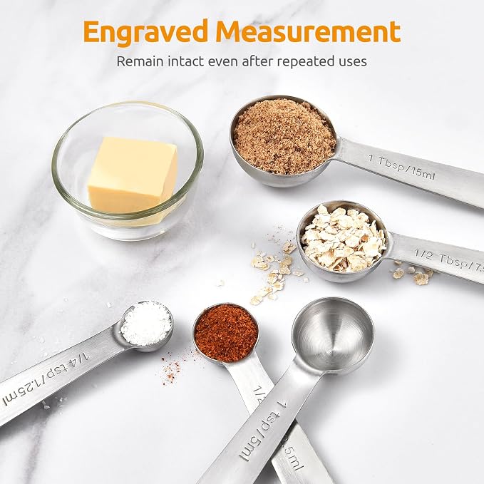 U-Taste Teaspoon Tablespoon Measuring Spoons: 18/8 Stainless Steel Measure - Image 4