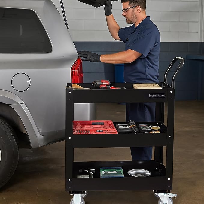 3 Tray 29.3 inch Tool Cart, self Assembly, 300 LBS Capacity Rolling Tool Carts - Image 6