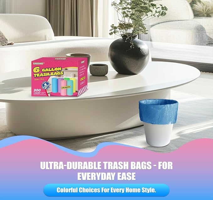 300 Count 6 Gallon Trash Bags - Image 5