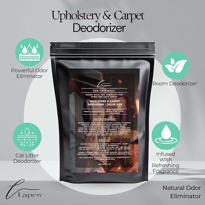 Her Obsession Carpet Freshener Powder Refill 36 oz | Powerful Odor Eliminator - Image 3
