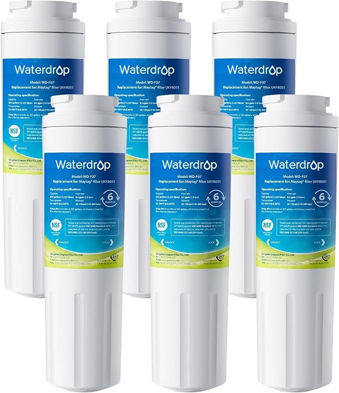 Waterdrop EDR4RXD1 Replacement for EveryDrop® Filter 4, Whirlpool® UKF8001 by Waterdrop