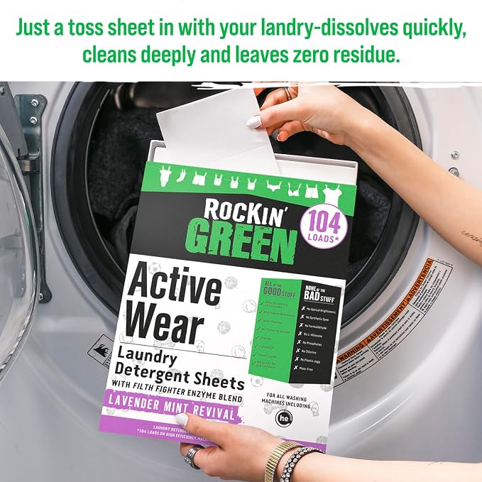 Rockin' Green Active Wear Travel Laundry Detergent Sheets - Image 4