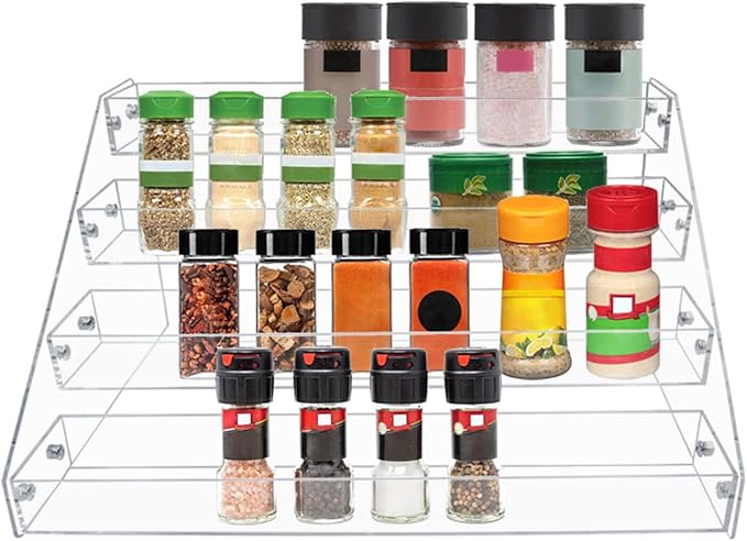 PMMASTO Tiered Spice Rack, Seasoning Organizer, Kitchen Organization and Storage by PMMASTO