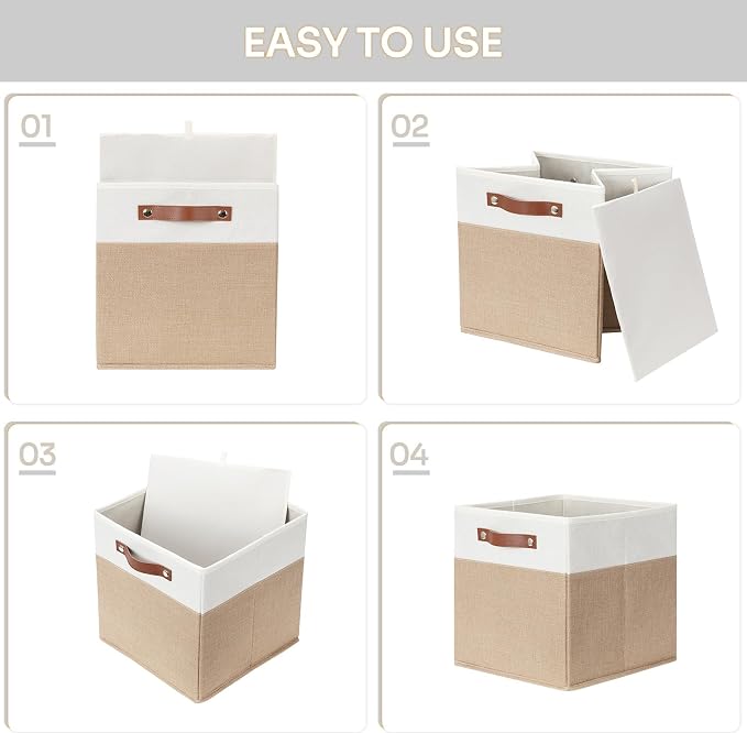 HNZIGE Fabric Storage Cubes, Cube Storage Bins 12 x 12, Decorative Storage - Image 10