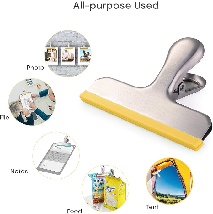 HOUSE AGAIN 8 Pack Stainless Steel Chip Bag Clips Covered - Image 6