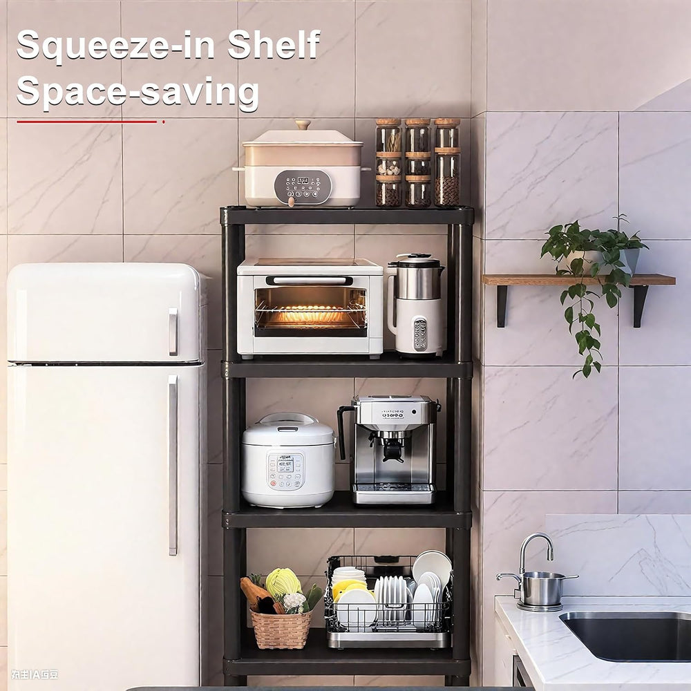 Plastic Storage Shelves, 5 Tier Shelving Unit, 330LBS