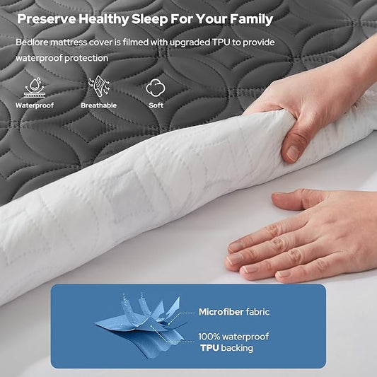 BEDLORE Waterproof Mattress Protector, California King Size Mattress Pad - Image 2