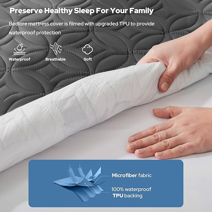 BEDLORE Waterproof Mattress Protector, Twin XL Size Mattress Pad - Image 2